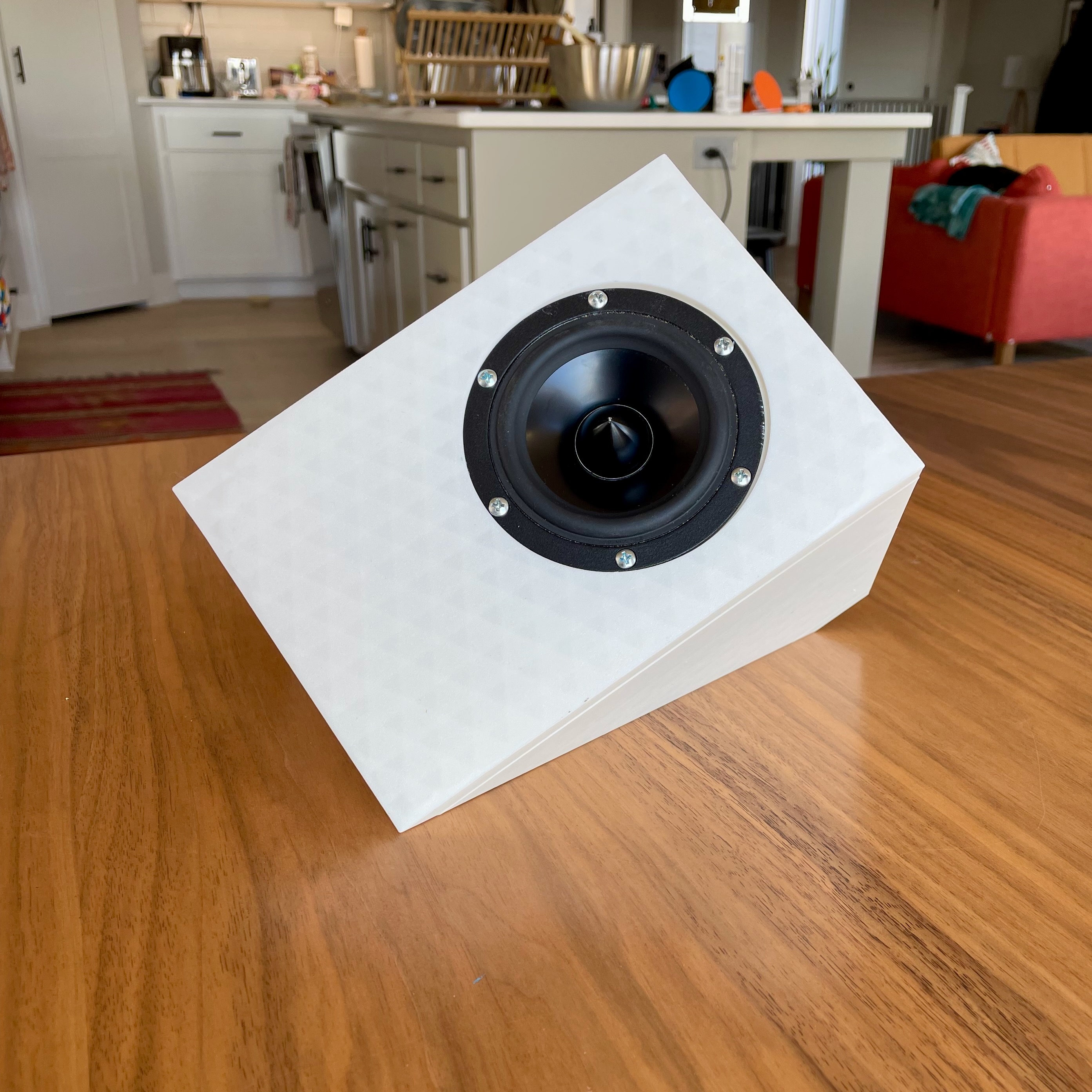 A 3D-printed speaker.
