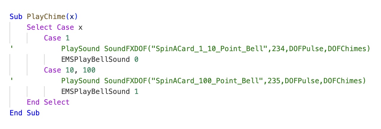 Diff showing sound code changes.