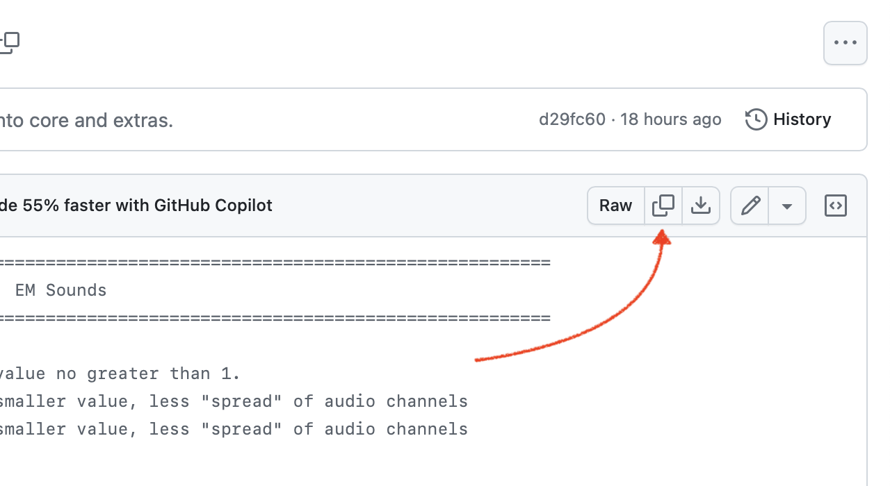 Selecting all the sound code.