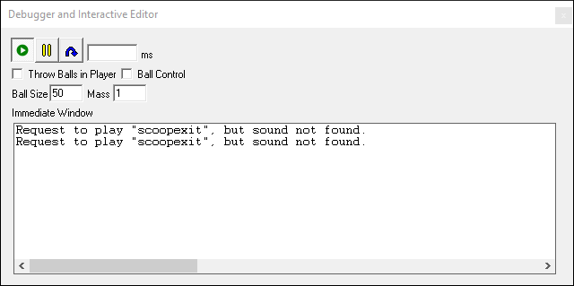 Debugger showing missing sounds.