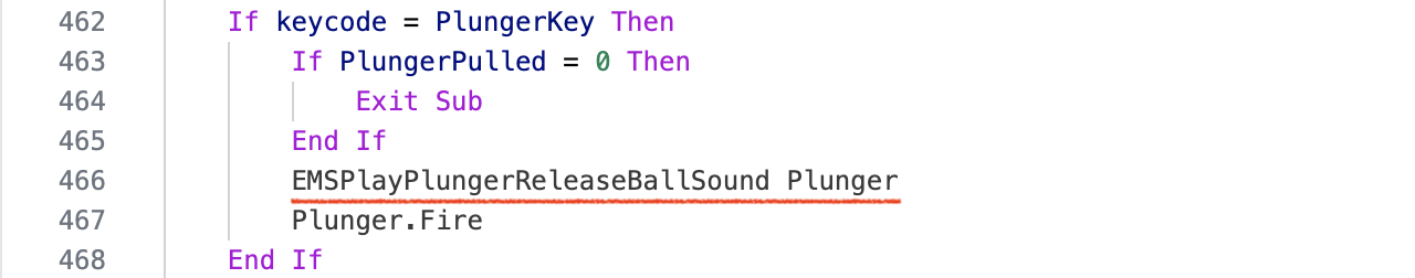 Existing plunger code.