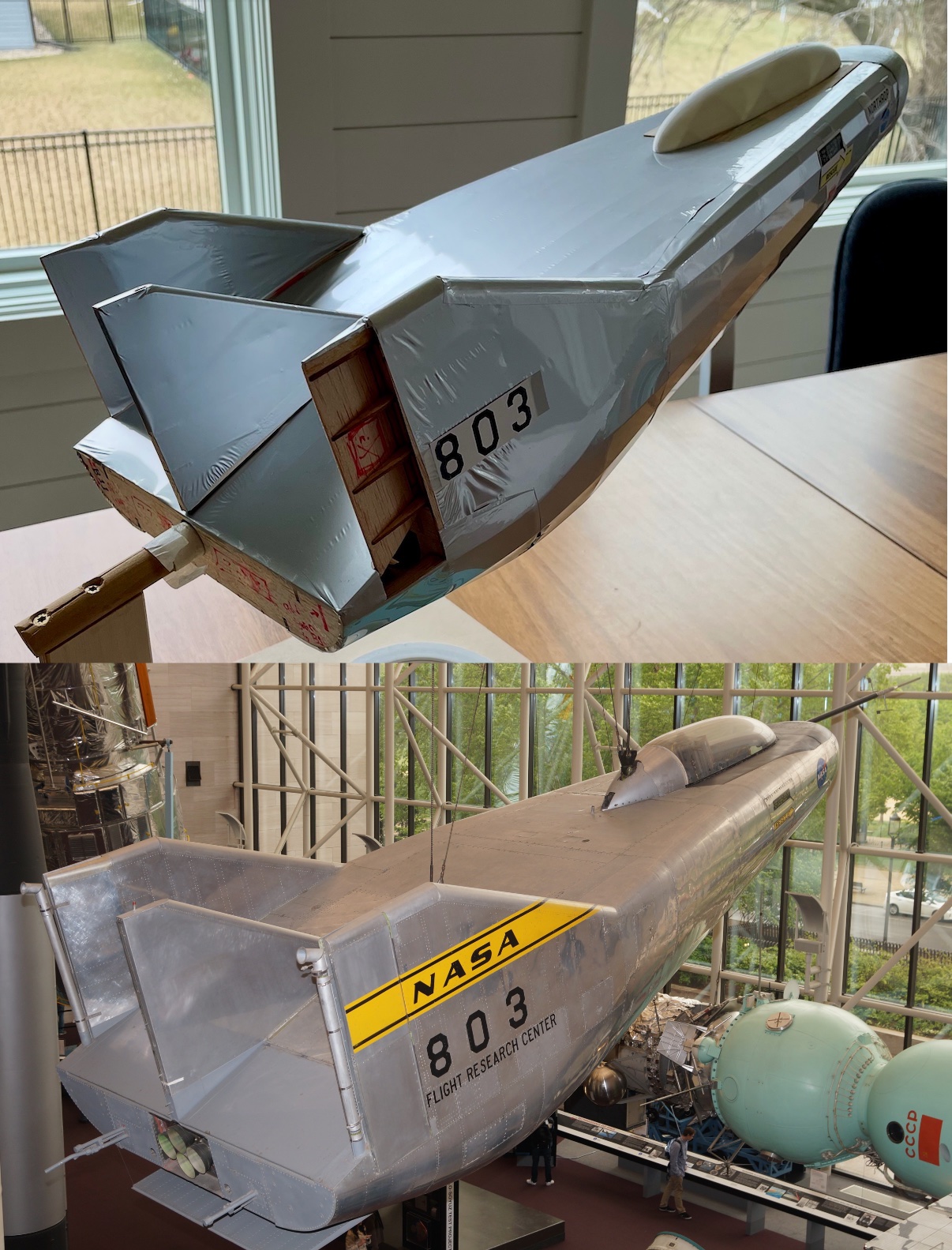 Comparing my model M2-F3 with the real thing.