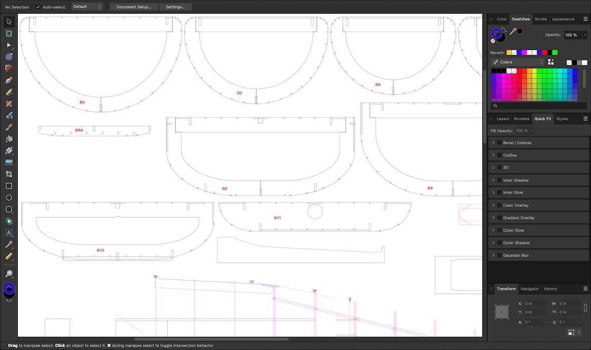 Affinity Designer used to create the files for the laser cutter.