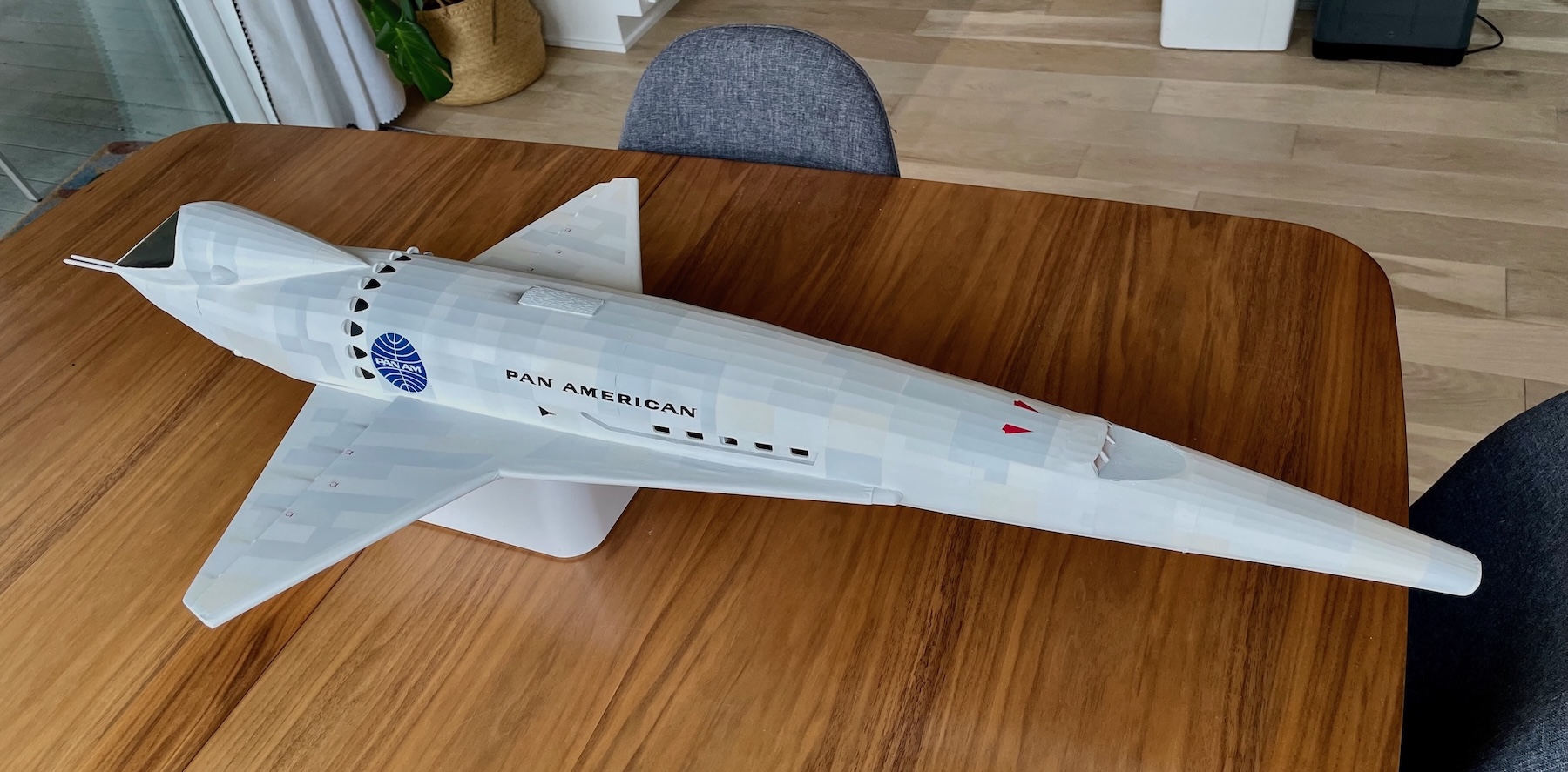 Balsa model covered and painted.