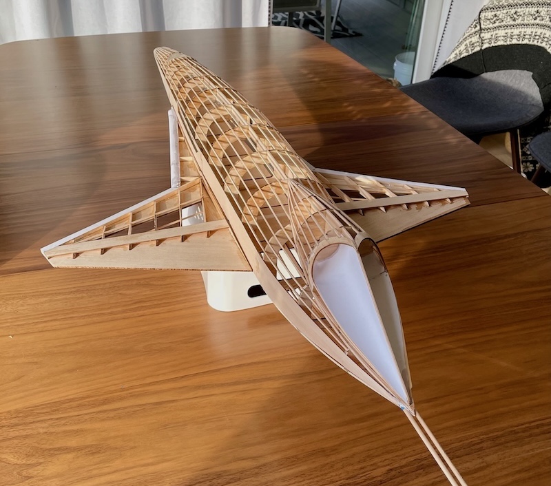 Rear view of the balsa model.