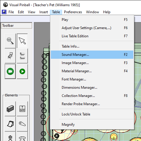 How to open the Sound Manager panel.